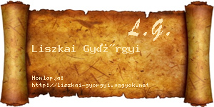 Liszkai Györgyi névjegykártya